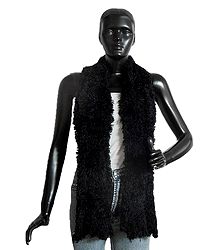 Black Silk Thread Soft Scarf