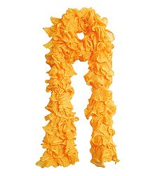 Yellow Crocheted Woolen Scarf