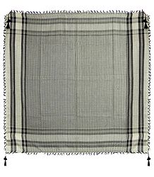 Muslim Woven Black With Off-White Check Cotton Scarf