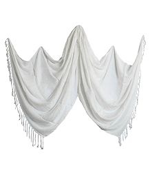 Fine Soft Cotton White Stole