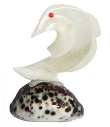 Mother of Pearl Fish on Cowrie