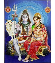 Shiva Parivar - Glitter Poster