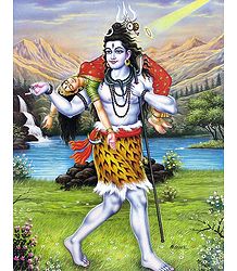 Shiva with Sati's Corpse on His Shoulders - Poster