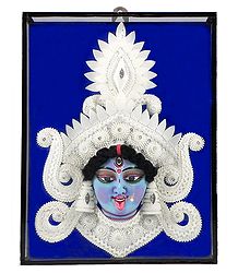Shola Decorated Clay Kali Face - Wall Hanging
