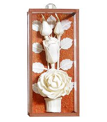 Sholapith Roses - Encased in Glass