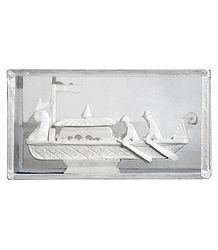 Sholapith Mayurpankhi Boat - Encased in Glass 