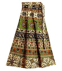 Sangeneri Print on Wrap Around Skirt