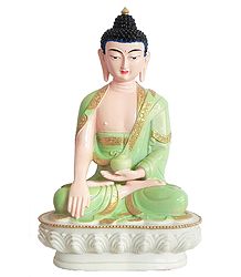Medicine Buddha Wearing Light Green Robe