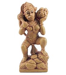 Hanuman Carrying Gandhamadan Parvat - Stone Dust Statue