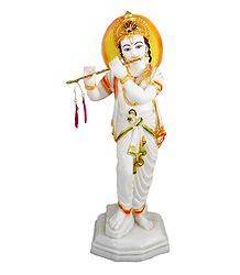 Murlidhar Krishna - Marble Dust Statue