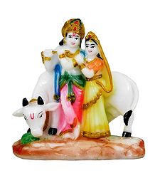 Radha Krishna with Cow