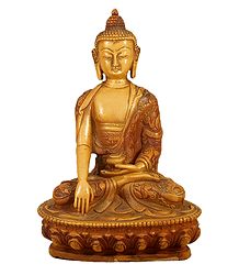 Buddha with Carved Robe in Bhumisparsha Mudra