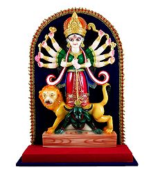 Mahishasuramardini Durga - Marble Dust Statue