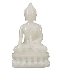 White Buddha in Bhumisparsha Mudra