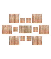 13 Pieces Dining Table Mats Made Bamboo