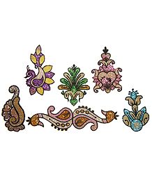 Set of 6 Multicolor Glitter Tattoos