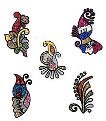 Set of 5 Multicolor Glitter Tattoos