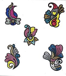 Set of 5 Multicolor Glitter Tattoos