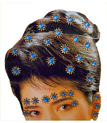 Stone Studded Stick-on Hair, Forehead and Ear Decoration for Brides