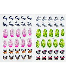 Set of 2 Printed Sheets of Decorative Sticker for Nails