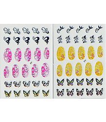 Set of 2 Decorative Sheets of Sticker for Nails