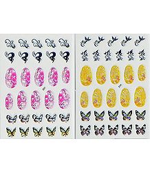 Set of 2 Decorative Sheets of Sticker for Nails