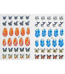 Set of 2 Printed Sheets of Designer Sticker for Nails