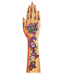 Multicolor Glitter Stick-on Mehendi for Single Hand