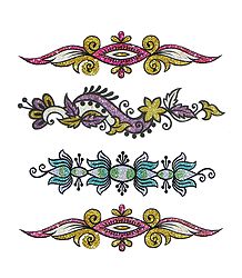 Set of 4 Golden Glitter Tattoos