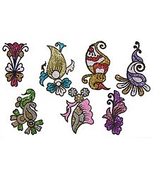 Set of7 Multicolor Glitter Tattoos