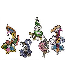 Set of 5 Multicolor Glitter Tattoos