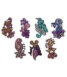 Set of 7 Multicolor Glitter Tattoos