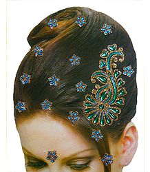 Stone Studded Stick-on for Hair, Forehead and Ear