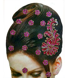 Stone Studded Stick-on Hair, Forhead and Ear Decoration 