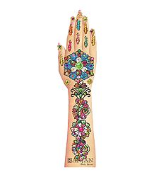 Multicolor Stone Studded Mehendi for Single Hand
