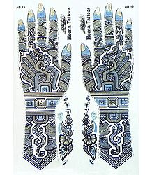 Set of Glitter Sticker Mehendi for Single Hand Decor