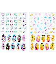 Set of 2 Printed Cartoon Sticker for Nails