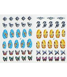 Set of 2 Decorative Sheets of Sticker for Nails
