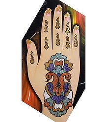 Multicolor Glitter Mehendi for Single Hand