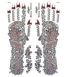 Set of Silver Glitter Sticker Mehendi for Hand and Body Decor
