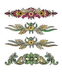 Set of 4 Golden Glitter Tattoos