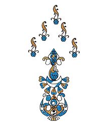 Dark Cyan Blue with Golden Glitter Hand Tattoo