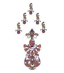 Pink with Golden Glitter Hand Tattoo
