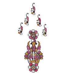 Pink with Golden Glitter Hand Tattoo