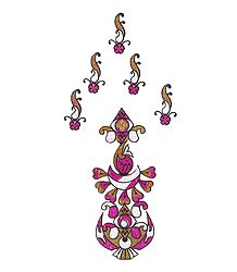 Magenta with Golden Glitter Hand Tattoo