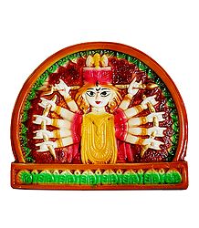 Goddess Durga - Terracotta Wall Hanging