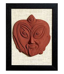 Face of Goddess Kali - Terracotta Wall Hanging