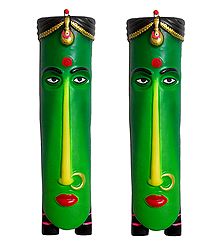 Pair of Woman Masks for Wall Decoration