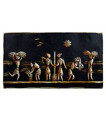Village Scene - Terracotta Wall Hanging