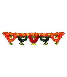 Silk Cloth Flower Door Toran - (Decorative Door Hanging)